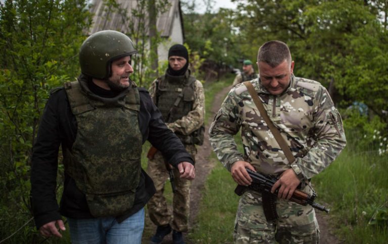 Manuel Ochsenreiter visiting the Donetsk Peopleâs Republic. Photo: Supplied